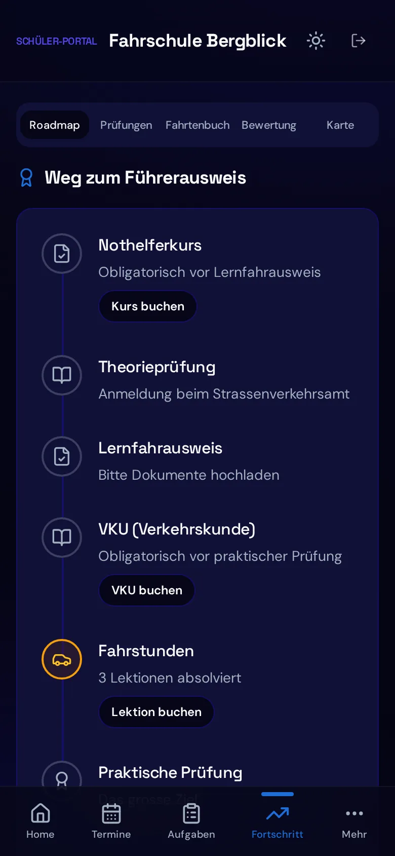 Schülerportal auf dem Smartphone